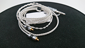 MMCX 4.4mm Silver color Square woven  headphone cable